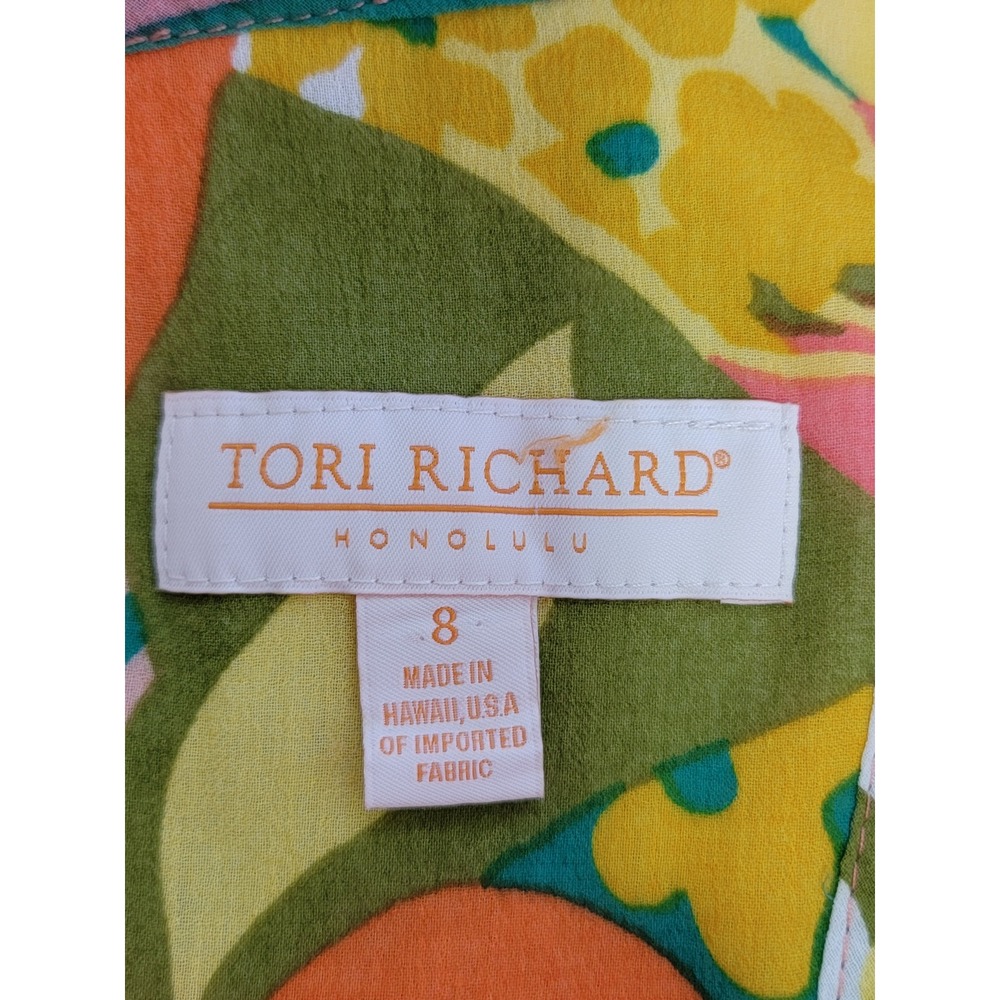 Tori Richard Floral Dress Womens 8 Multicolor Tropical Sleeveless Sun Dress‎ - Picture 5 of 7